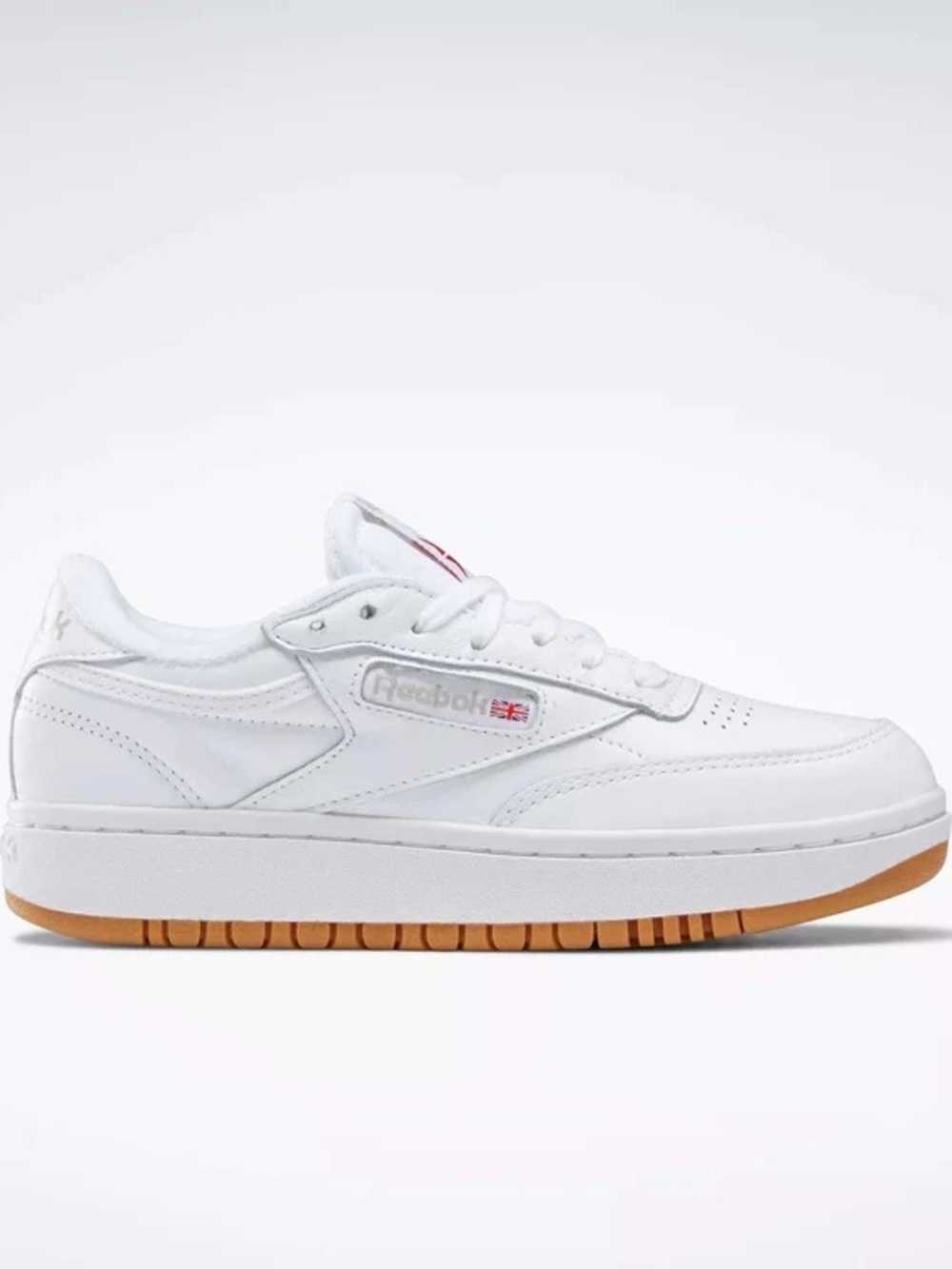 Reebok White Leather Sneakers with Gum Sole